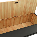 NNEVL Storage Bench 126 cm Black Solid Fir Wood