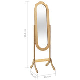 NNEVL Free Standing Mirror Light Wood 46x48x164 cm