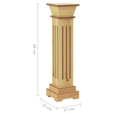 NNEVL Classic Square Pillar Plant Stand Light Wood 17x17x66 cm MDF
