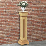 NNEVL Classic Square Pillar Plant Stand Light Wood 17x17x66 cm MDF