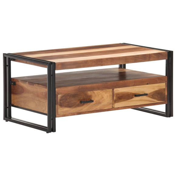 NNEVL Coffee Table 100x55x45cm Solid Acacia Wood with Sheesham Finish