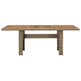 NNEVL Garden Dining Table Brown 200x100x74 cm Poly Rattan