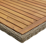 NNEVL Garden Dining Table Brown 200x100x74 cm Poly Rattan