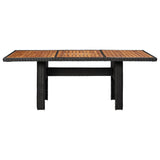 NNEVL Garden Dining Table Black 200x100x74 cm Poly Rattan