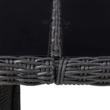 NNEVL Garden Dining Table Black 200x100x74 cm Glass and Poly Rattan
