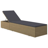 NNEVL Sunlounger Poly Rattan Brown and Dark Grey