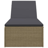 NNEVL Sunlounger Poly Rattan Brown and Dark Grey