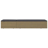 NNEVL Sunlounger Poly Rattan Brown and Dark Grey