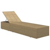 NNEVL Sunlounger Poly Rattan Brown and Dark Grey