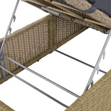 NNEVL Sunlounger Poly Rattan Brown and Dark Grey