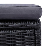 NNEVL Sunlounger Poly Rattan Black and Dark Grey