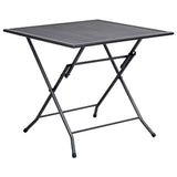 NNEVL Folding Mesh Table 80x80x72 cm Steel Anthracite