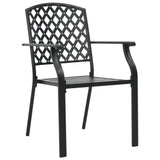 NNEVL Outdoor Chairs 4 pcs Mesh Design Steel Black