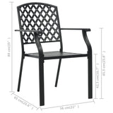 NNEVL Outdoor Chairs 4 pcs Mesh Design Steel Black
