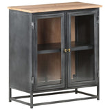 NNEVL Sideboard Grey 60x35x70 cm Solid Acacia Wood and Steel
