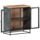 NNEVL Sideboard Grey 60x35x70 cm Solid Acacia Wood and Steel