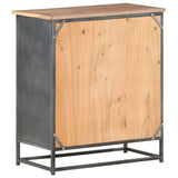 NNEVL Sideboard Grey 60x35x70 cm Solid Acacia Wood and Steel