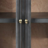 NNEVL Sideboard Grey 60x35x70 cm Solid Acacia Wood and Steel