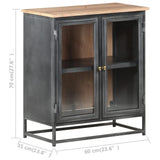 NNEVL Sideboard Grey 60x35x70 cm Solid Acacia Wood and Steel