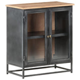 NNEVL Sideboard Grey 60x35x70 cm Solid Acacia Wood and Steel