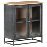 NNEVL Sideboard Grey 60x35x70 cm Solid Acacia Wood and Steel