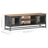 NNEVL TV Cabinet Grey 120x30x40 cm Solid Acacia Wood and Steel