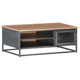 NNEVL Coffee Table Grey 90x50x35 cm Solid Acacia Wood