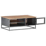 NNEVL Coffee Table Grey 90x50x35 cm Solid Acacia Wood