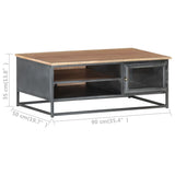 NNEVL Coffee Table Grey 90x50x35 cm Solid Acacia Wood