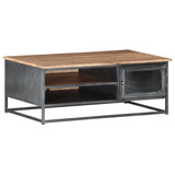 NNEVL Coffee Table Grey 90x50x35 cm Solid Acacia Wood