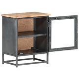 NNEVL Bedside Cabinet Grey 40x30x50 cm Solid Acacia Wood