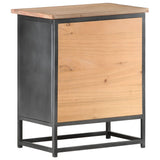 NNEVL Bedside Cabinet Grey 40x30x50 cm Solid Acacia Wood