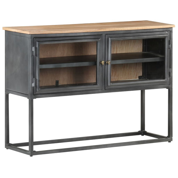 NNEVL Sideboard Grey 100x30x70 cm Solid Acacia Wood