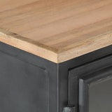 NNEVL Sideboard Grey 100x30x70 cm Solid Acacia Wood