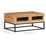 NNEVL Coffee Table 90x60x40 cm Solid Acacia Wood