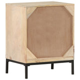 NNEVL Bedside Cabinet 40x30x50 cm Solid Mango Wood and Natural Cane