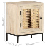 NNEVL Bedside Cabinet 40x30x50 cm Solid Mango Wood and Natural Cane