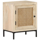 NNEVL Bedside Cabinet 40x30x50 cm Solid Mango Wood and Natural Cane