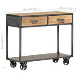 NNEVL Console Table 90x35x74 cm Solid Reclaimed Wood