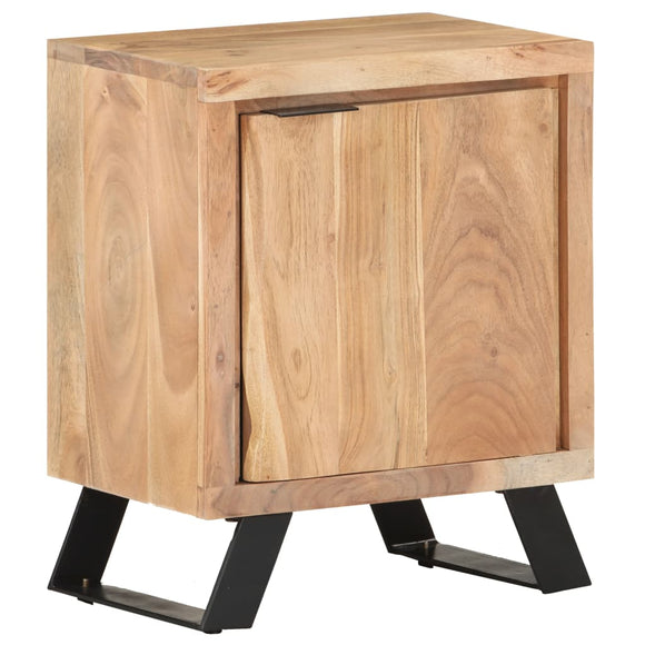 NNEVL Bedside Cabinet 40x30x50 cm Solid Acacia Wood with Live Edges