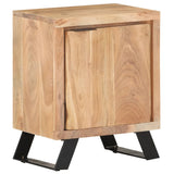 NNEVL Bedside Cabinet 40x30x50 cm Solid Acacia Wood with Live Edges