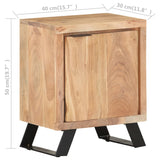 NNEVL Bedside Cabinet 40x30x50 cm Solid Acacia Wood with Live Edges
