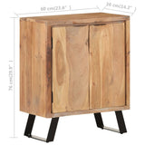 NNEVL Sideboard 60x36x76 cm Solid Acacia Wood with Live Edges