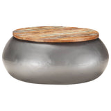 NNEVL Coffee Table Grey 68x68x30 cm Solid Reclaimed Wood