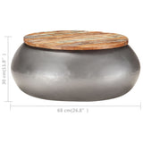 NNEVL Coffee Table Grey 68x68x30 cm Solid Reclaimed Wood