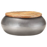 NNEVL Coffee Table Grey 68x68x30 cm Solid Reclaimed Wood