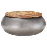 NNEVL Coffee Table Grey 68x68x30 cm Solid Reclaimed Wood