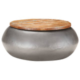 NNEVL Coffee Table Grey 68x68x30 cm Solid Reclaimed Wood