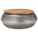 NNEVL Coffee Table Grey 68x68x30 cm Solid Reclaimed Wood