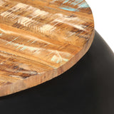 NNEVL Coffee Table Black 68x68x30 cm Solid Reclaimed Wood